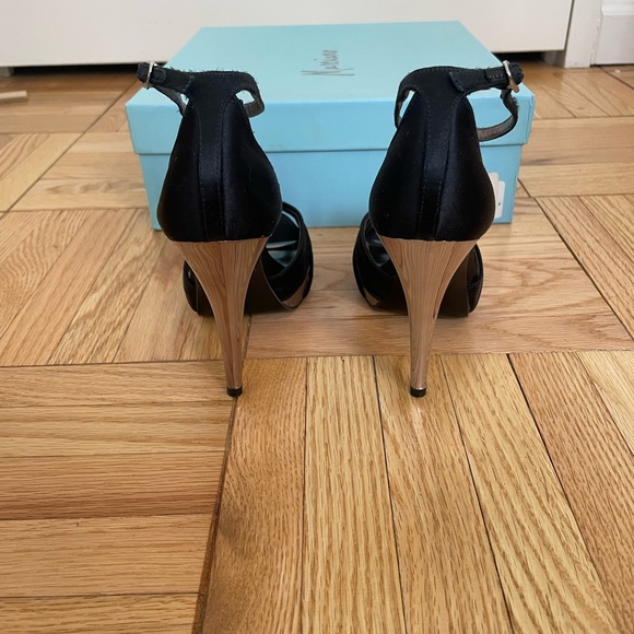 NEW Marciano Carla Black Satin High Heel Sandal with Silver Heel - 5.5 - Picture 5 of 8